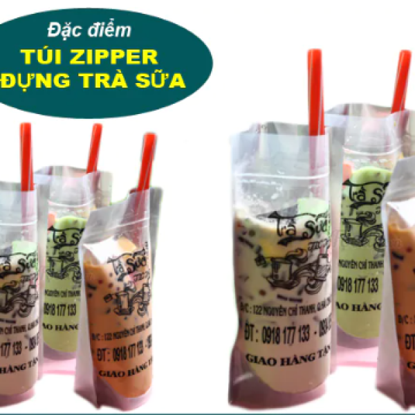 Túi Zip Đựng Trà Sữa In Logo